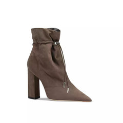 Women's Maeve Pointed Toe Suede High Block Heel Ankle Boots