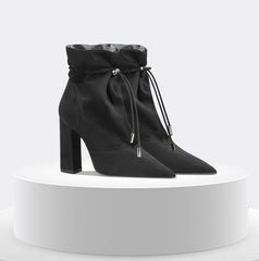 Women's Maeve Pointed Toe Suede High Block Heel Ankle Boots