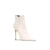 Women's Mikki Pointy Toe Mid Heel Leather Booties