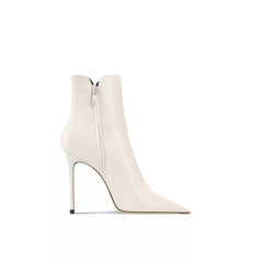 Women's Mikki Pointy Toe Mid Heel Leather Booties