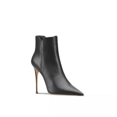 Women's Mikki Pointy Toe Mid Heel Leather Booties