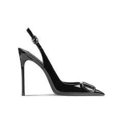 Women's SR Bigoudi Slingback Pointed Toe High Heels with Signature Buckle