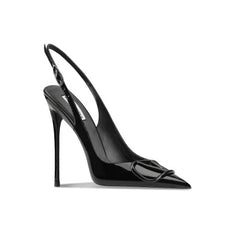 Women's SR Bigoudi Slingback Pointed Toe High Heels with Signature Buckle