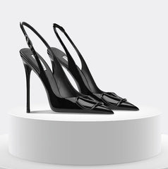 Women's SR Bigoudi Slingback Pointed Toe High Heels with Signature Buckle
