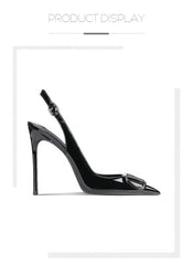 Women's SR Bigoudi Slingback Pointed Toe High Heels with Signature Buckle