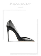 Women's Snakeskin Pointed Toe High Heel Pumps