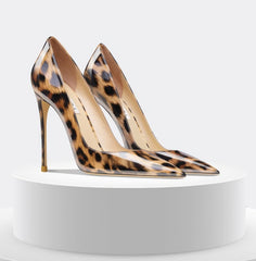 Zarina Leopard Print Velvet Pointed Toe High Heel Pumps