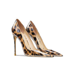 Zarina Leopard Print Velvet Pointed Toe High Heel Pumps