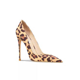 Zarina Leopard Print Velvet Pointed Toe High Heel Pumps