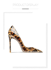 Zarina Leopard Print Velvet Pointed Toe High Heel Pumps