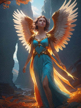A Ethereal Angel Woman with Vibrant Wings