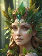 A Fairy Glitter Goddess with Leaves on Her Hair