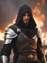A Man in Armor Standing in Front of A Fire