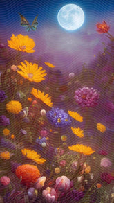 A Painting of a Field of Flowers