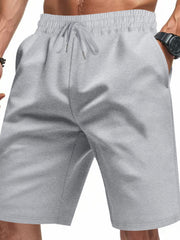 Men's casual shorts with a drawstring waist, available in regular and plus sizes.