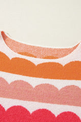 Suéter de manga larga con cuello barco en contraste