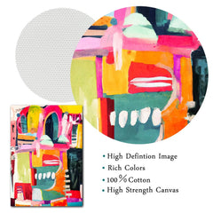 Abstract Colorful Modern Gallery Wall Art: Bold Vibrant Line Block Print Canvas Poster for Home Decor