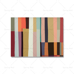 Abstract Colorful Modern Gallery Wall Art: Bold Vibrant Line Block Print Canvas Poster for Home Decor Picture 2 / 13x18cm No Frame