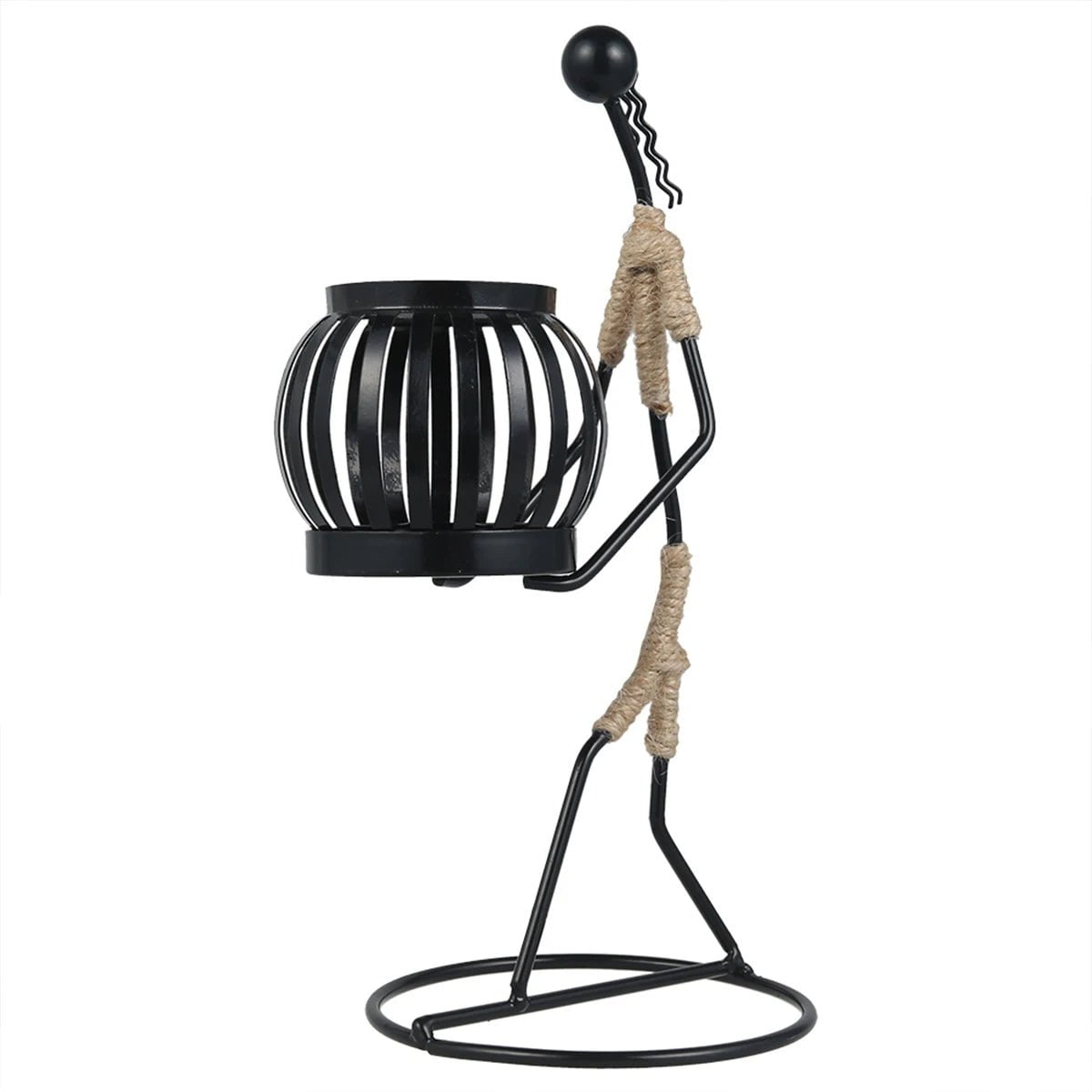 Abstract Iron Candlestick Holder for Music Bar Decor - Creative Metal Sculpture Ornaments for Stylish Home Decor E