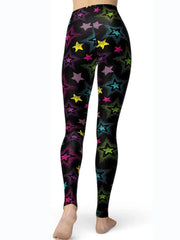 Abstract Print High Waist Active Leggings