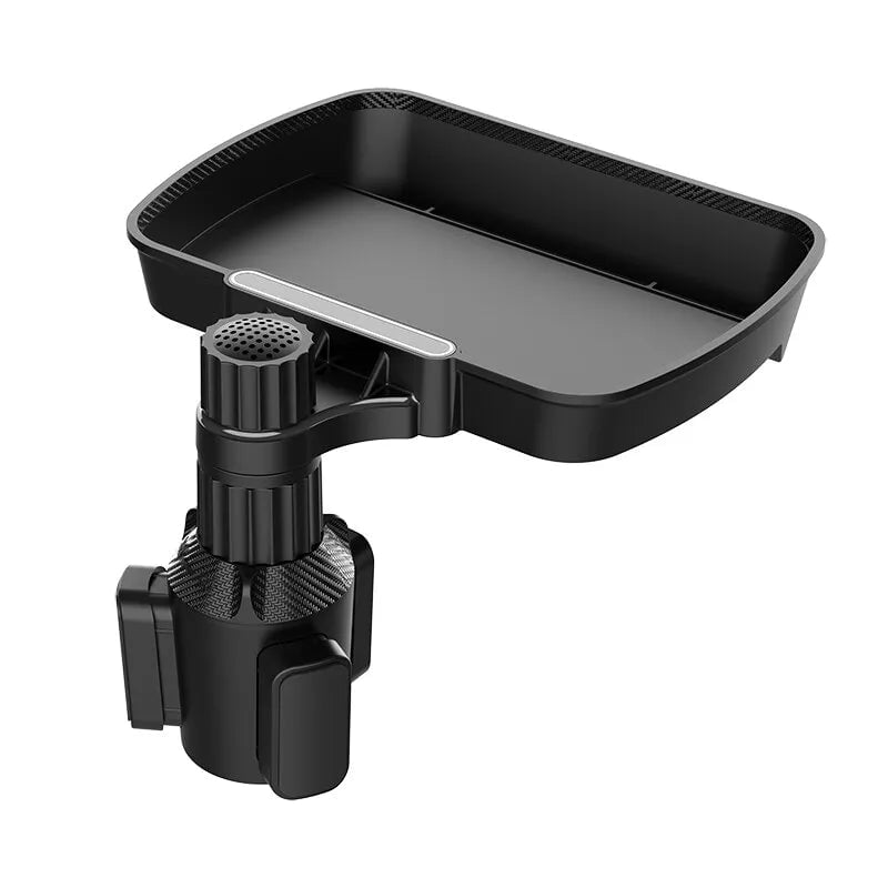 Adjustable Dual Cup Holder Expander - 360° Rotating, Multifunctional Car Seat Cup Holder with Snack Tray, Drink Holder without cup holder