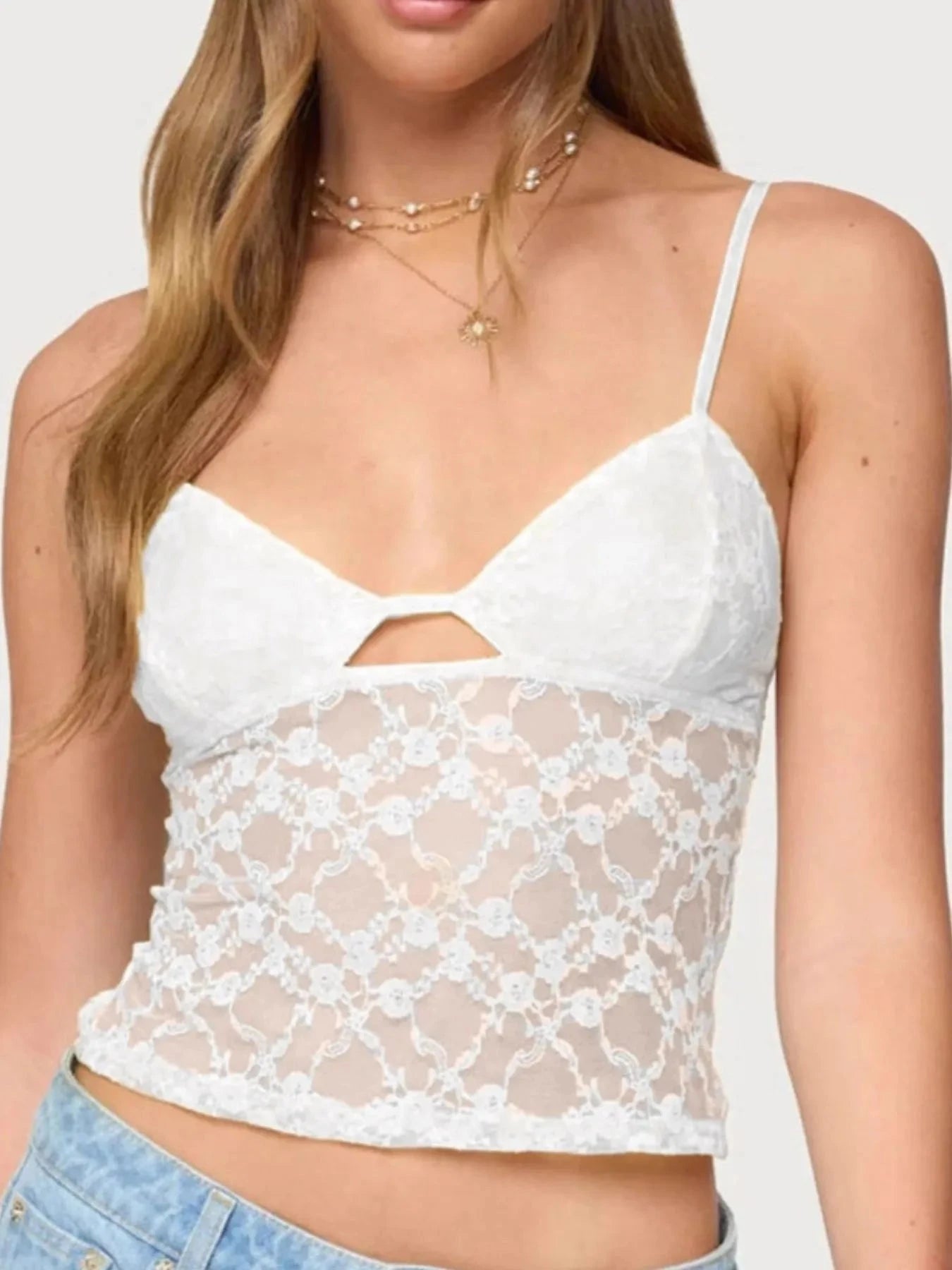 Adjustable Strap Lace Cami