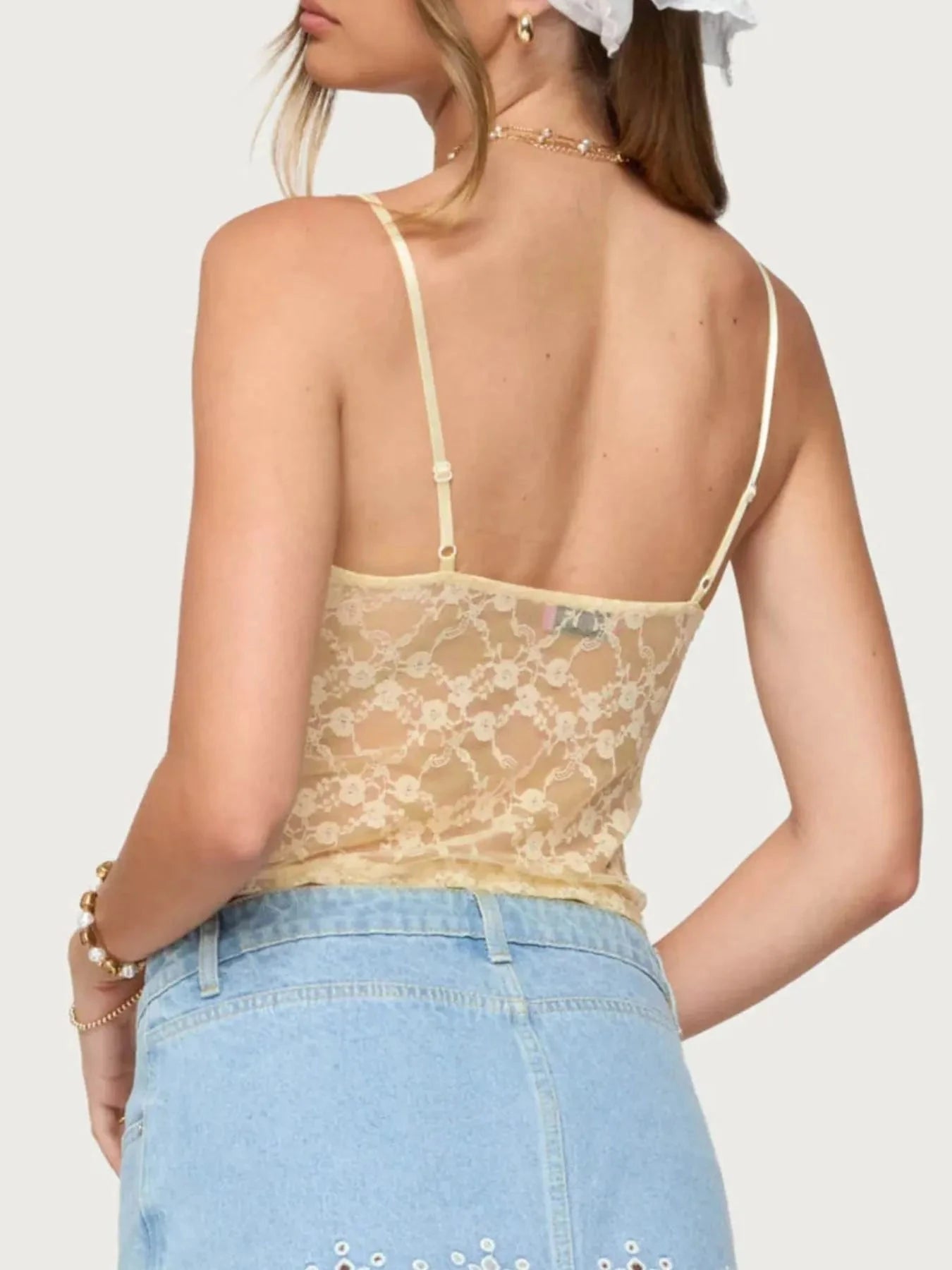 Adjustable Strap Lace Cami