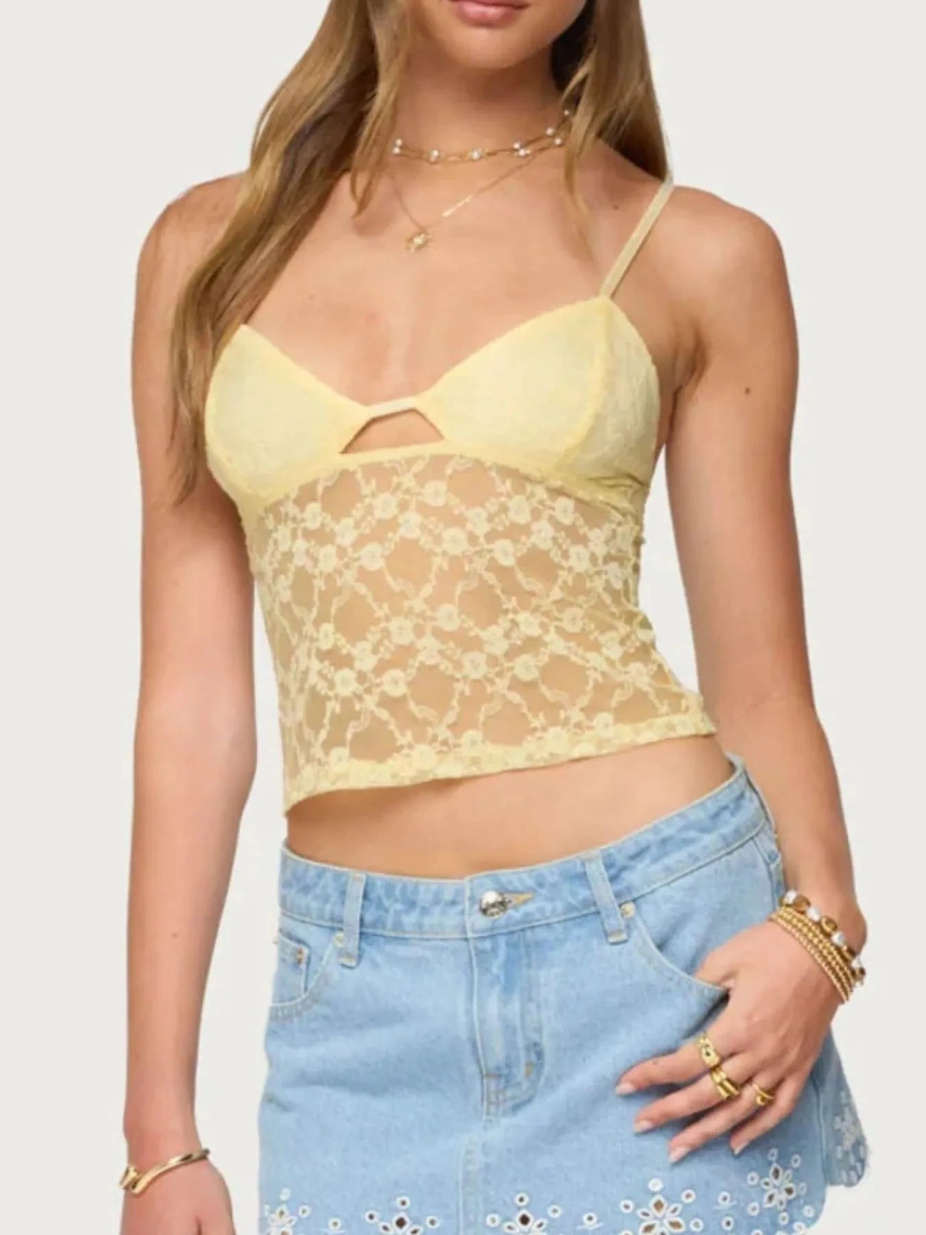Adjustable Strap Lace Cami