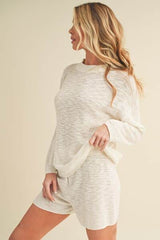 Aemi + Co Round Neck Drop Shoulder Knit Top