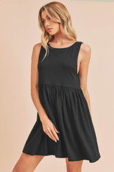 Aemi + Co Round Neck Mini Tank Dress Black / S