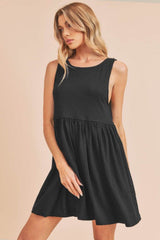 Aemi + Co Round Neck Mini Tank Dress Black / S