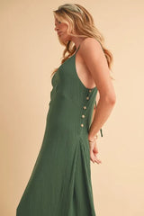 Aemi+Co Side Button Midi Cami Dress