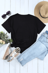 AMEN Bow Round Neck Short Sleeve T Shirt