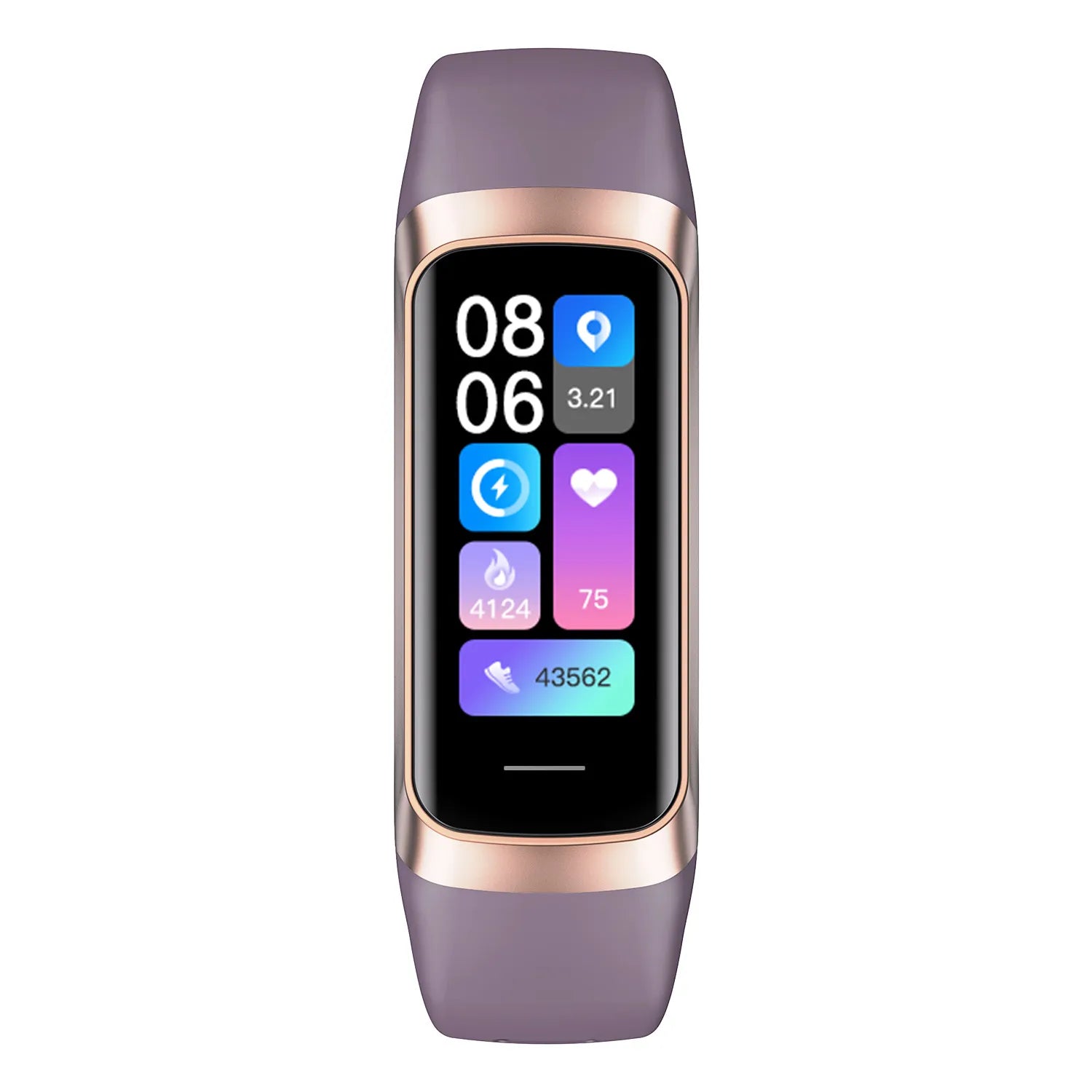 AMOLED Smart Watch with Heart Rate Monitoring, Waterproofing, and Temperature Tracking Purple