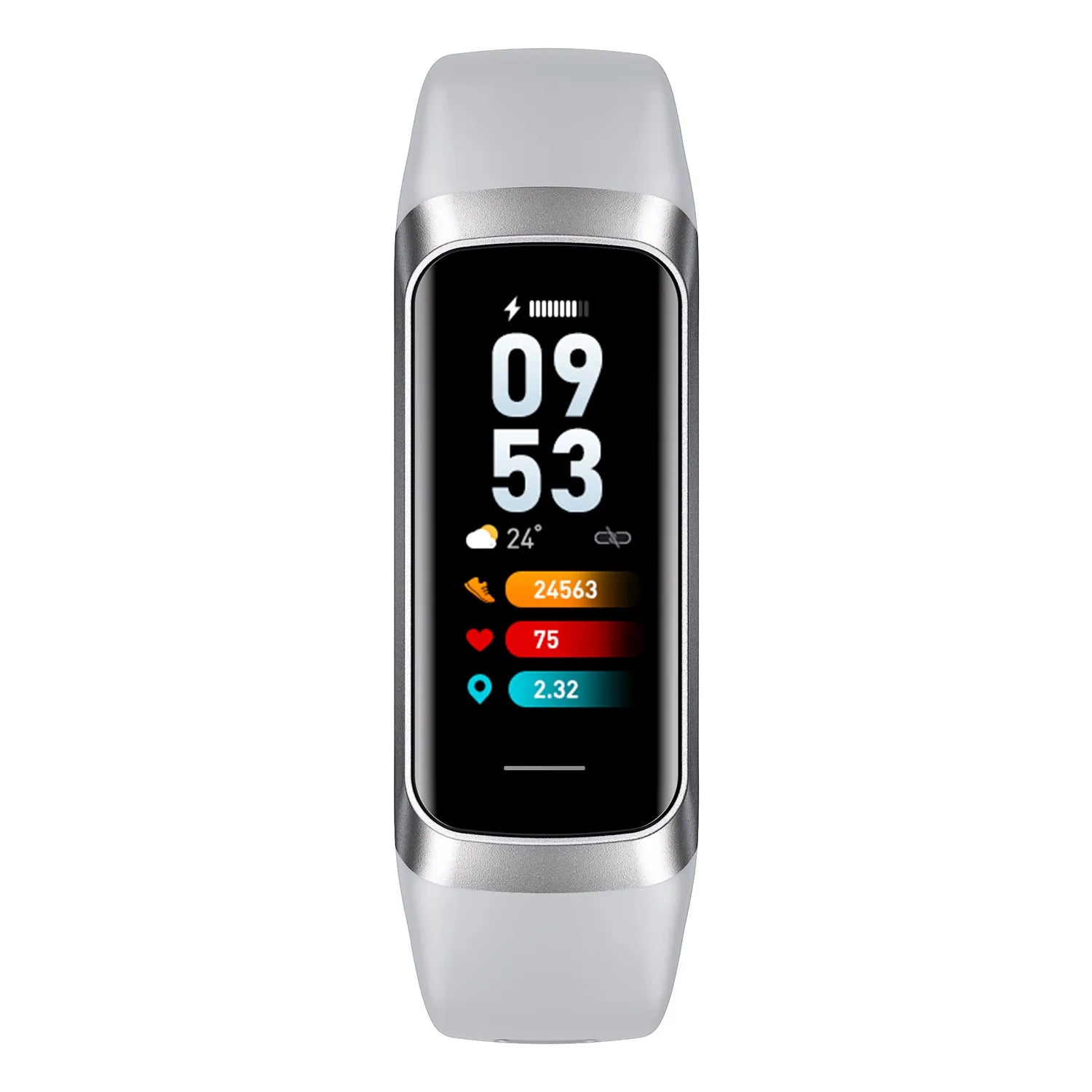 AMOLED Smart Watch with Heart Rate Monitoring, Waterproofing, and Temperature Tracking SilverGray