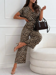 Animal Print Wide Leg Jumpsuit
