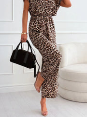 Animal Print Wide Leg Jumpsuit