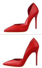 Ankle Cut-Out Pointy Toe Stilettos
