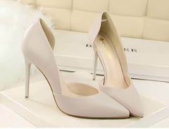 Ankle Cut-Out Pointy Toe Stilettos