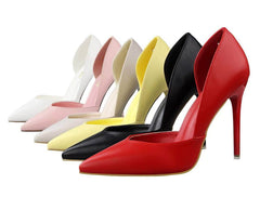 Ankle Cut-Out Pointy Toe Stilettos