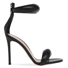 Ankle Strap Back Toe Zipper Heels