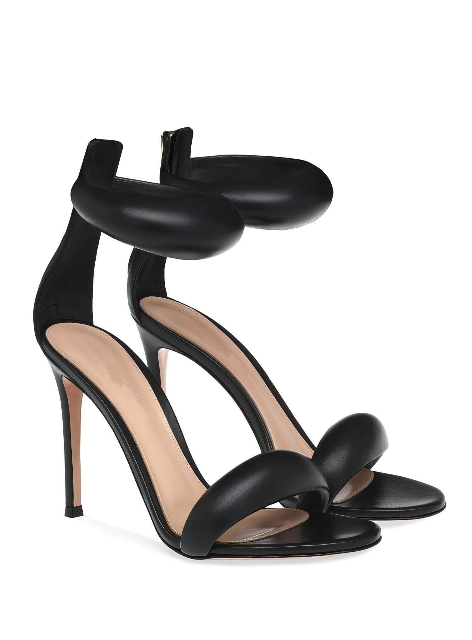 Ankle Strap Back Toe Zipper Heels