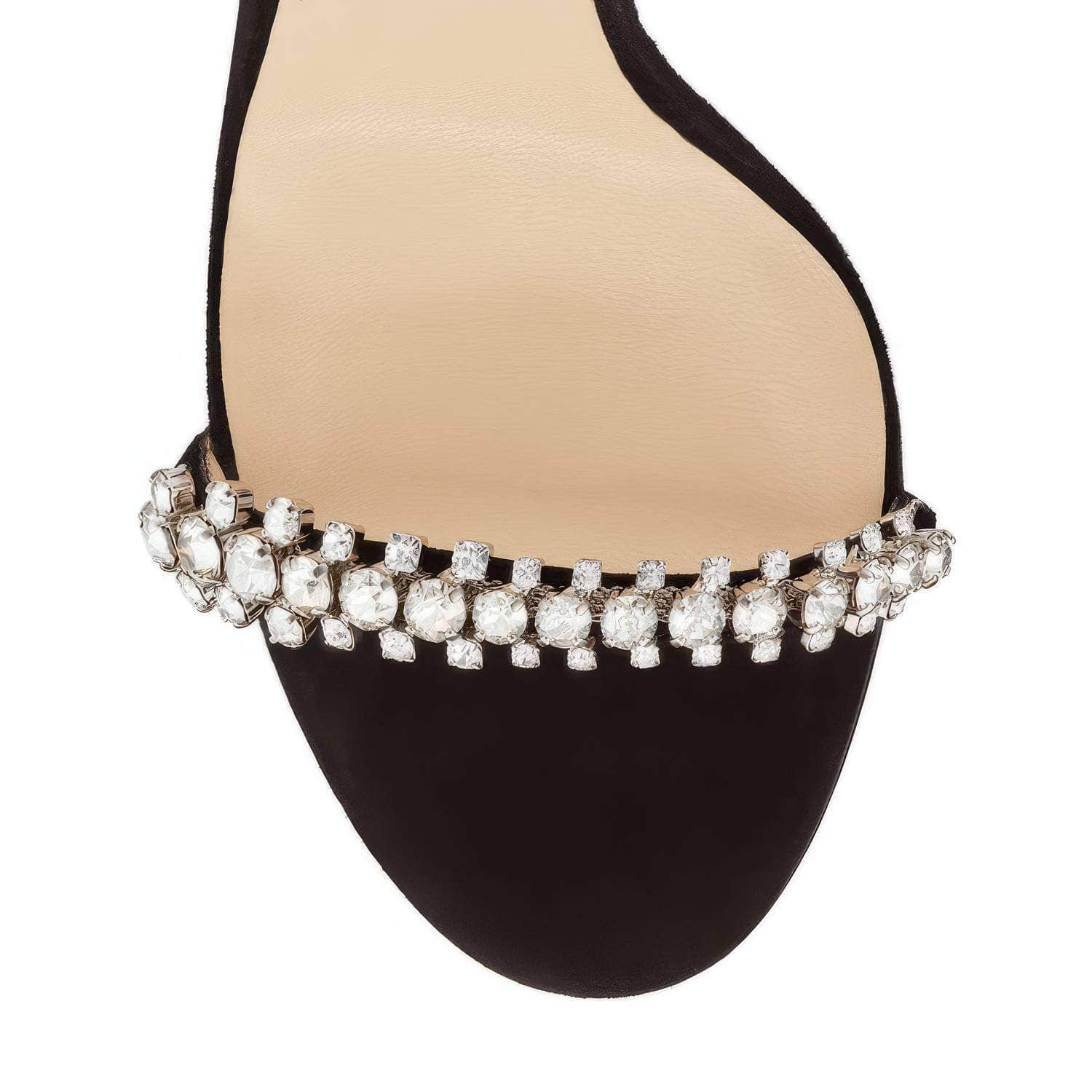 Ankle Strap Bling Crystal Pointed Toe Heels