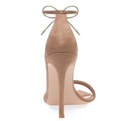 Ankle Strap Rhinestone Detail Pointed Toe Heels