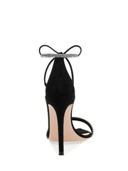 Ankle Strap Rhinestone Detail Pointed Toe Heels
