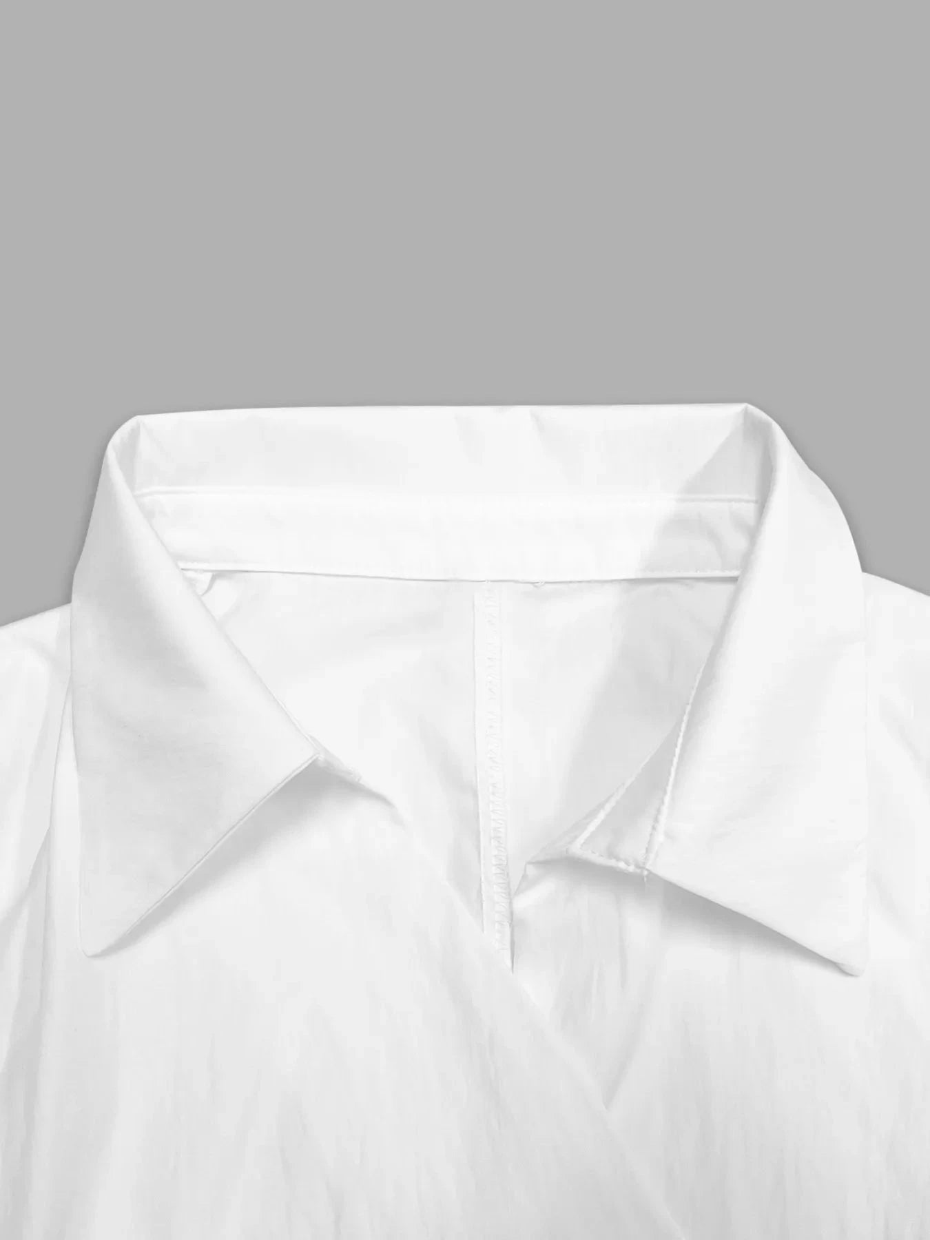 Asymmetric Collared Neck Long Sleeve Shirt