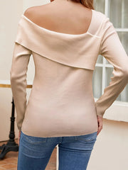 Asymmetrical One Shoulder Knit Top