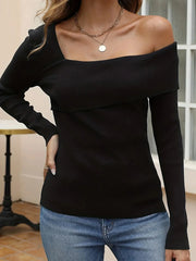Asymmetrical One Shoulder Knit Top