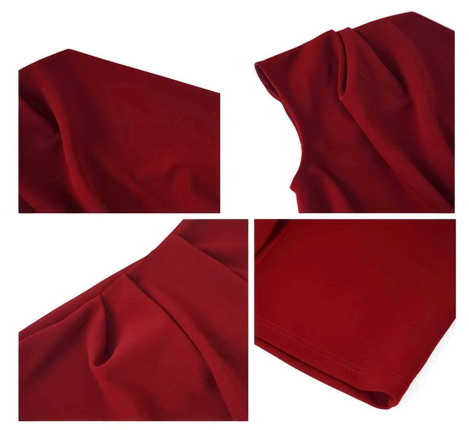 Asymmetrical Pleated Cocktail Midi Dress
