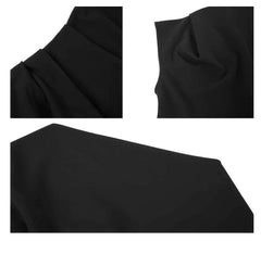 Asymmetrical Pleated Cocktail Midi Dress